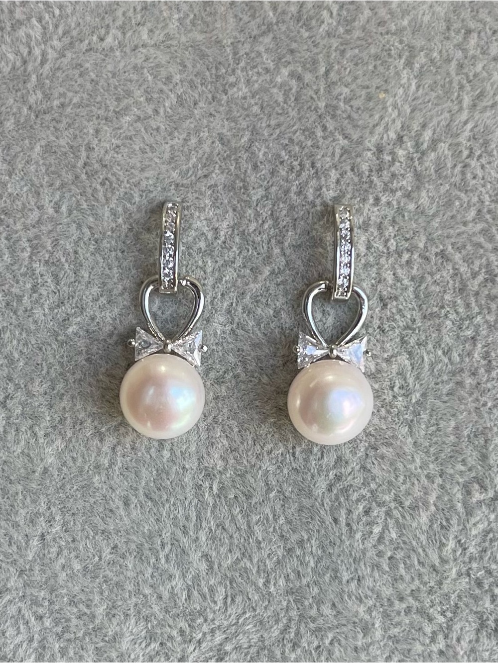 Classic Freshwater Pearl Drop Earrings - White Pearls with 925 silver posts 57
